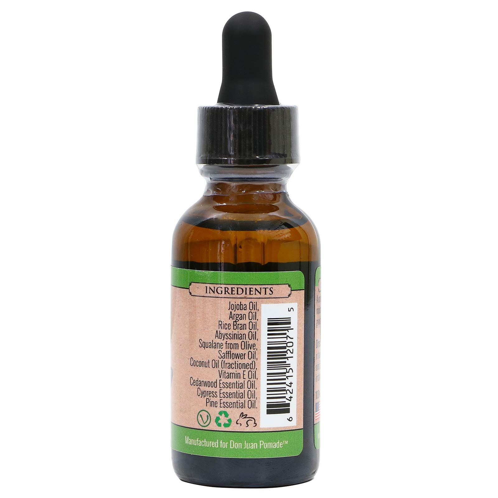 Don Juan Craftsman Beard Oil And Conditioner - 100% Organic - Unique Blend Of Natural Oils Jojoba, Argan, Vitamin E, And More - Cedarwood Cypress Pine - Naturally Scented 1oz