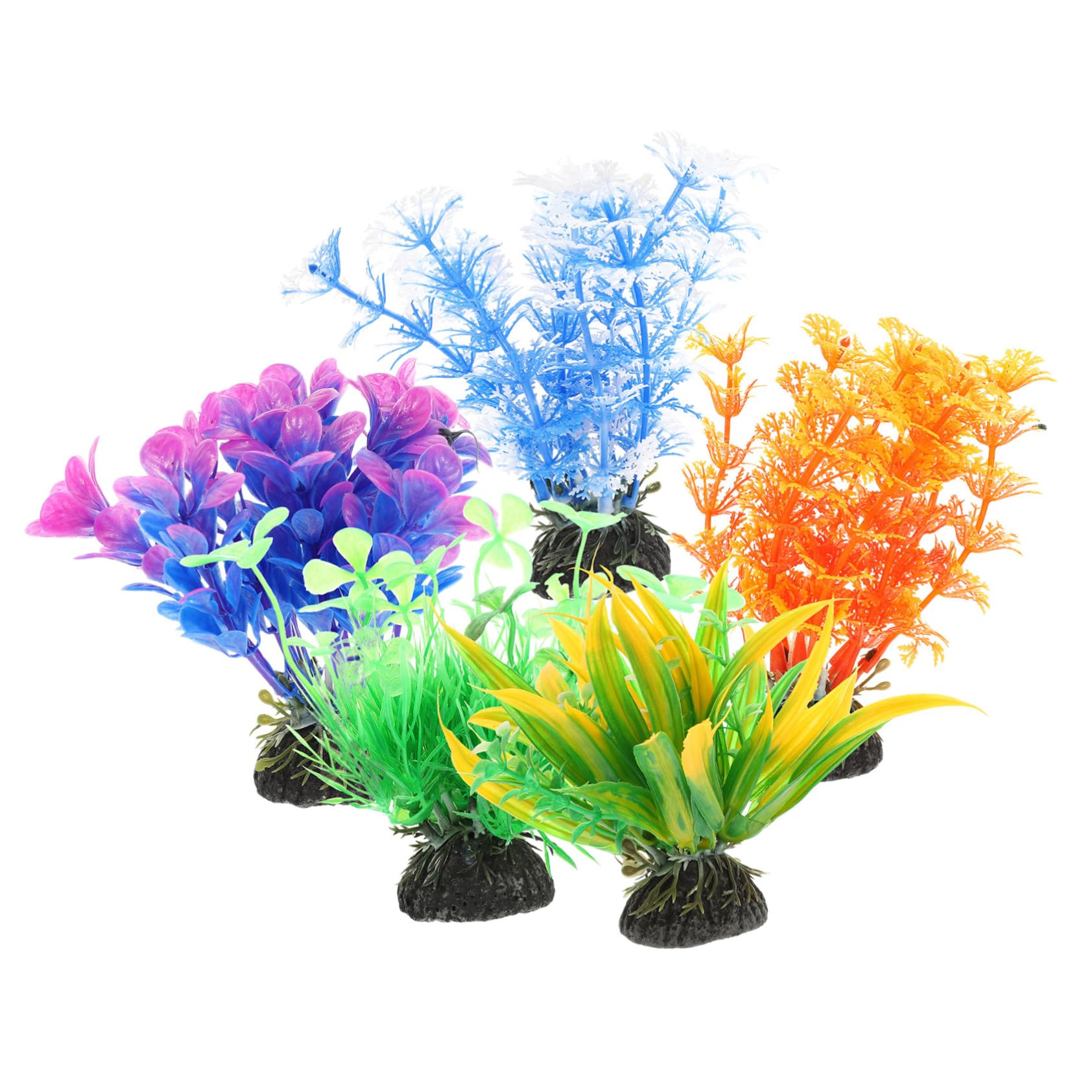 IMIKEYA 5 Set Piante Acquatiche Artificiali Realistiche per Acquari Decorazioni per Acquatici Design Leggero E Facile da Posizionare 5 Pezzi*5