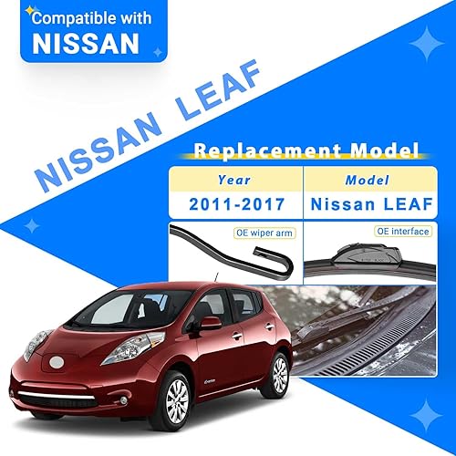 Miniatura 2 de Juego de limpiaparabrisas de repuesto para Nissan LEAF 2011 2012 2013 2014 2015 2016 2017 calidad original de fábrica para mi automóvil, 26