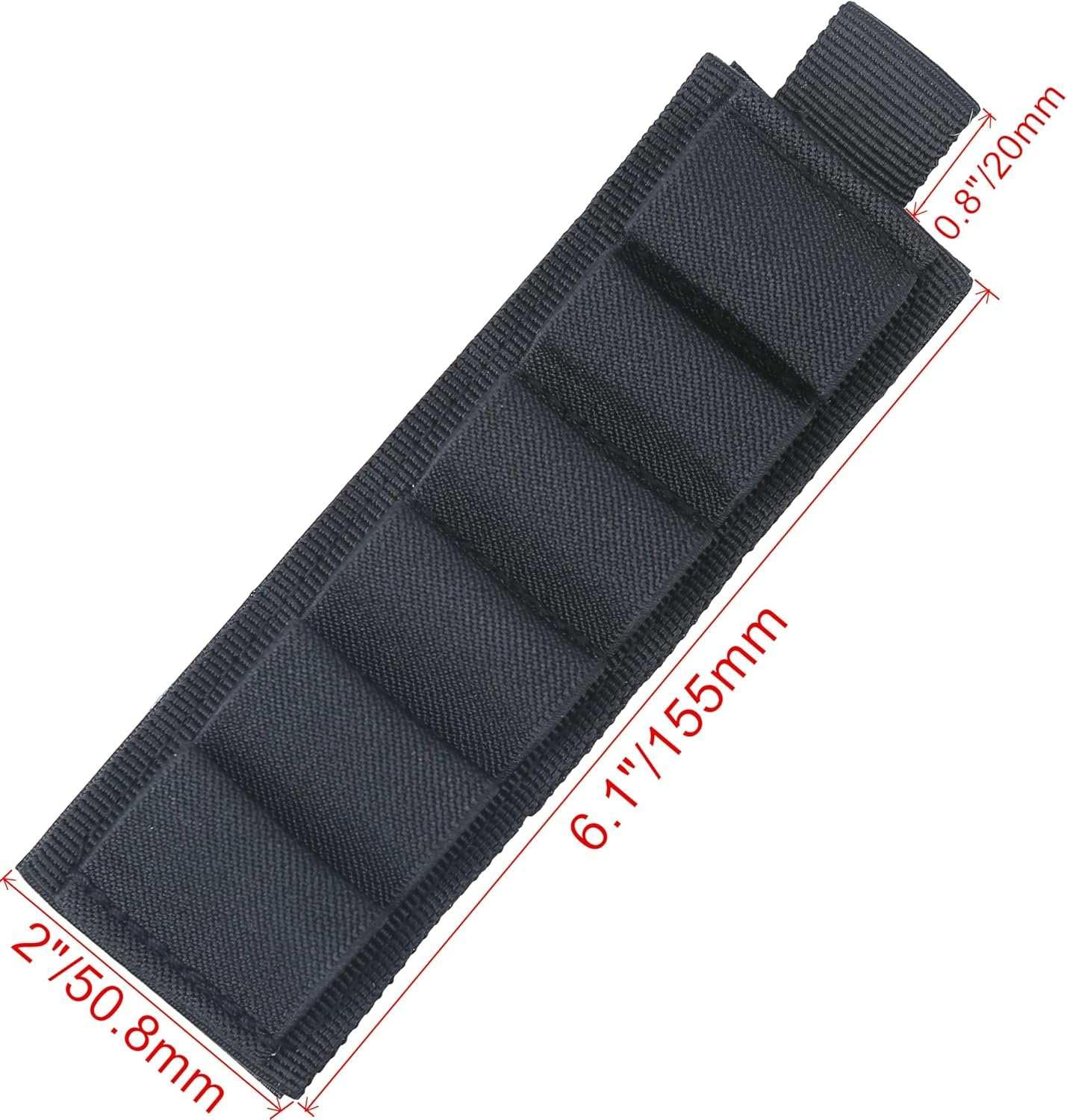 MIZUGIWA 4 Packs 6 Rounds Velcro Shotgun Shell Holder 12/20 Gauge,Esstac Shotgun Card,Side Saddle Shell Carrier,Black