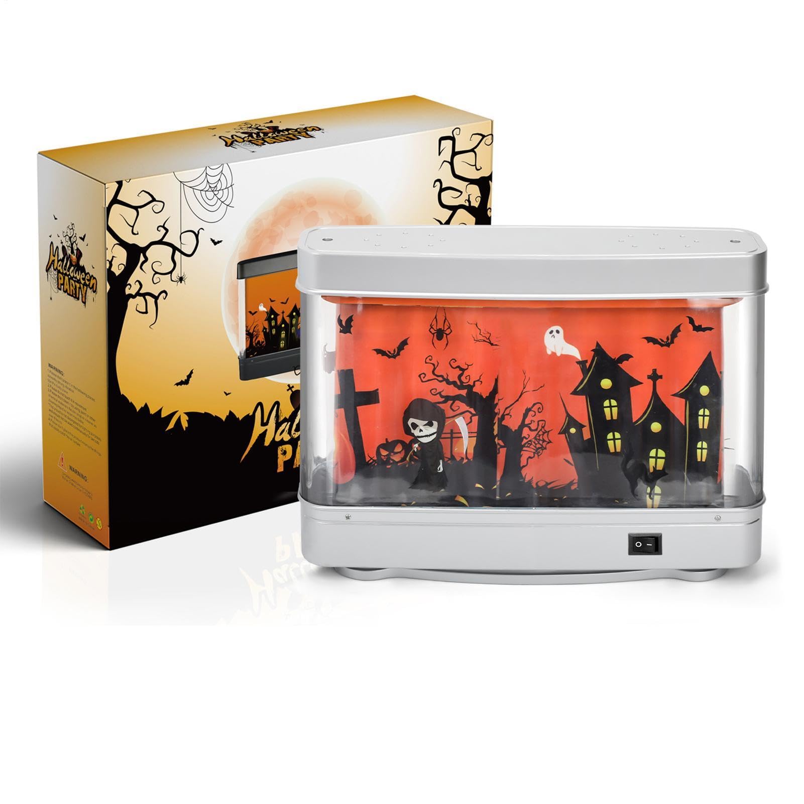 Decorazione per acquario finto a LED, per Halloween, illuminazione a LED