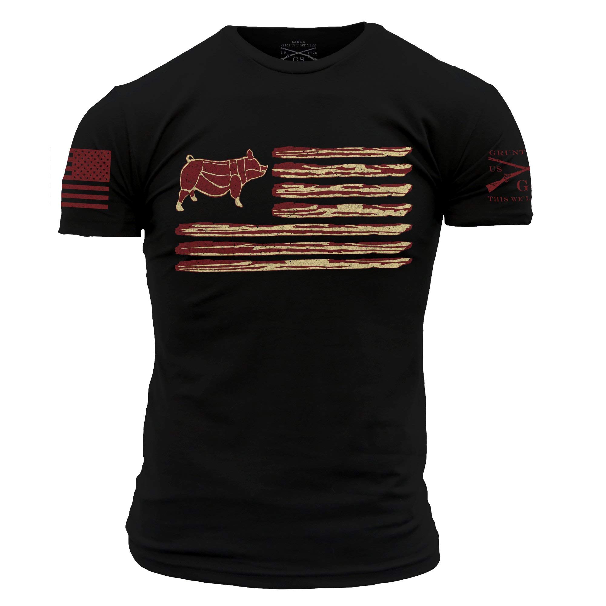 Bacon Flag Men's T-Shirt Black