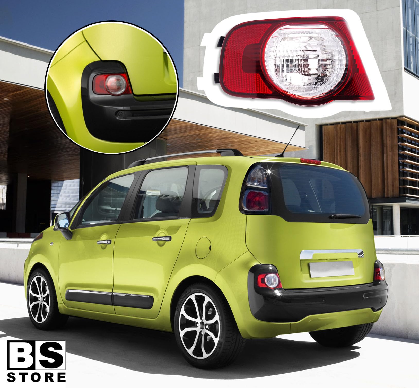BSSTORE Feu arrière arrière compatible avec C3 Picasso à partir de 2009 (gauche - côté conducteur), 6351HK