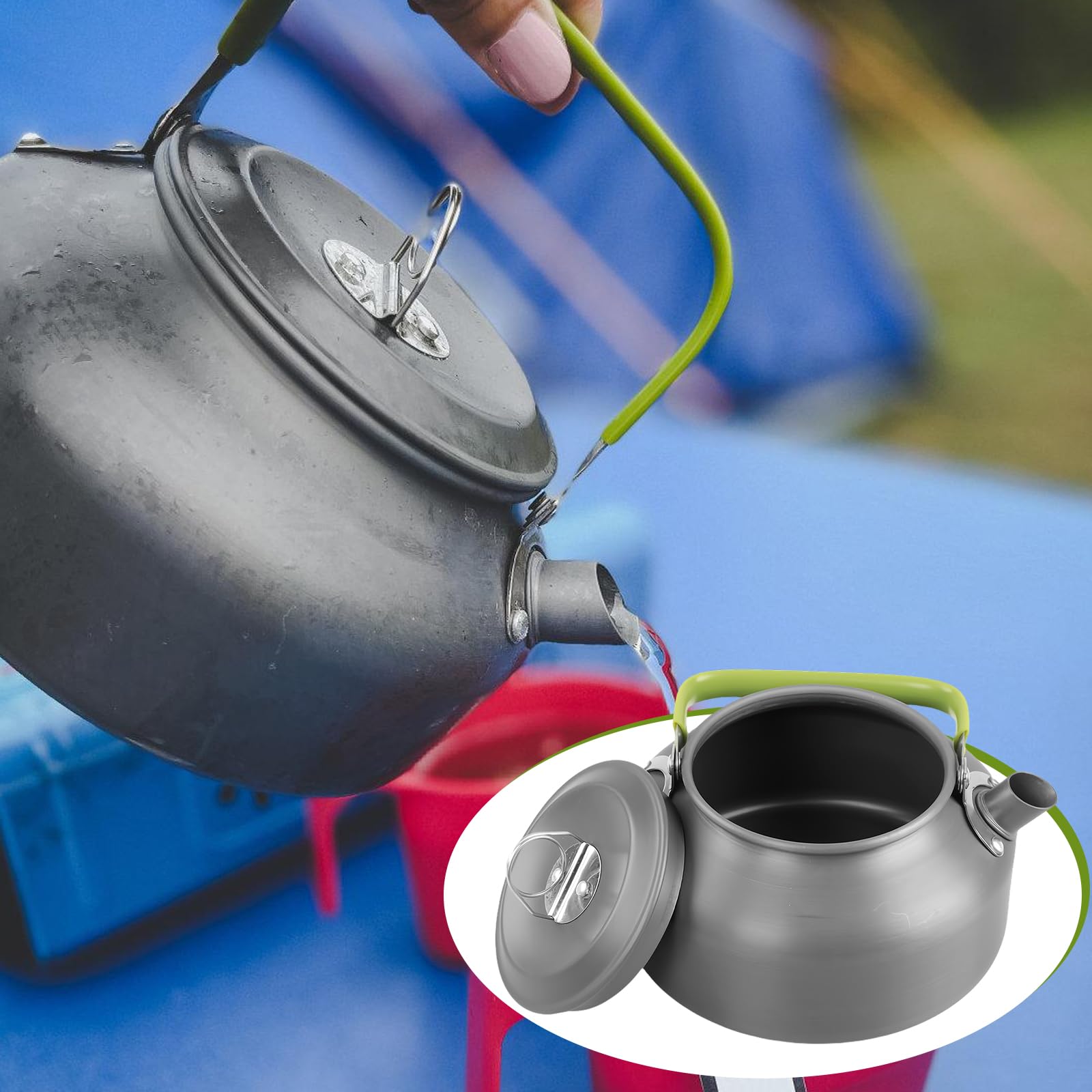 Bouilloire En Aluminium: Bouilloire Portable Ultra-Légère de 0,8L, Idéale Pour Le Camping, Le Plein Air, La Randonnée Et Le Pique-Nique (0,8 Litre)