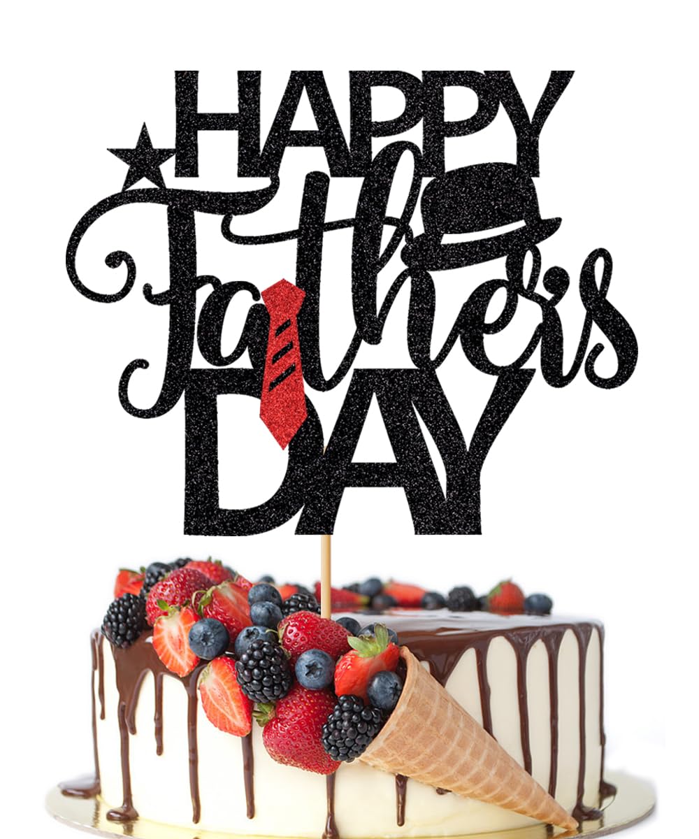 Crseniny Happy Father's Day Cake Topper,Dad Birthday Cake Topper，Best Ever Dads Party Decorations,Father's Day Cake Decorations Signs，Father's Day