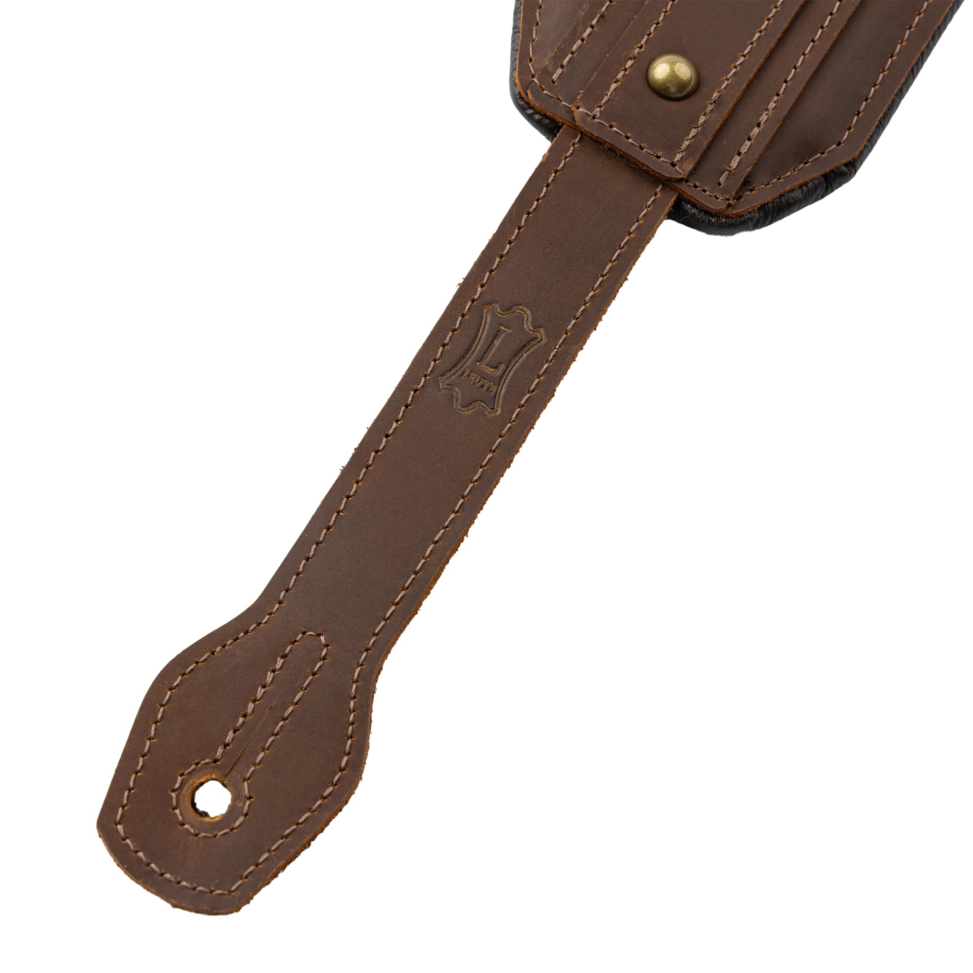 Levy's Correa para guitarra Leathers Apex Series de auténtica piel Crazy Horse, ancho 7,6 cm, marrón (MCH11APX-BRN)