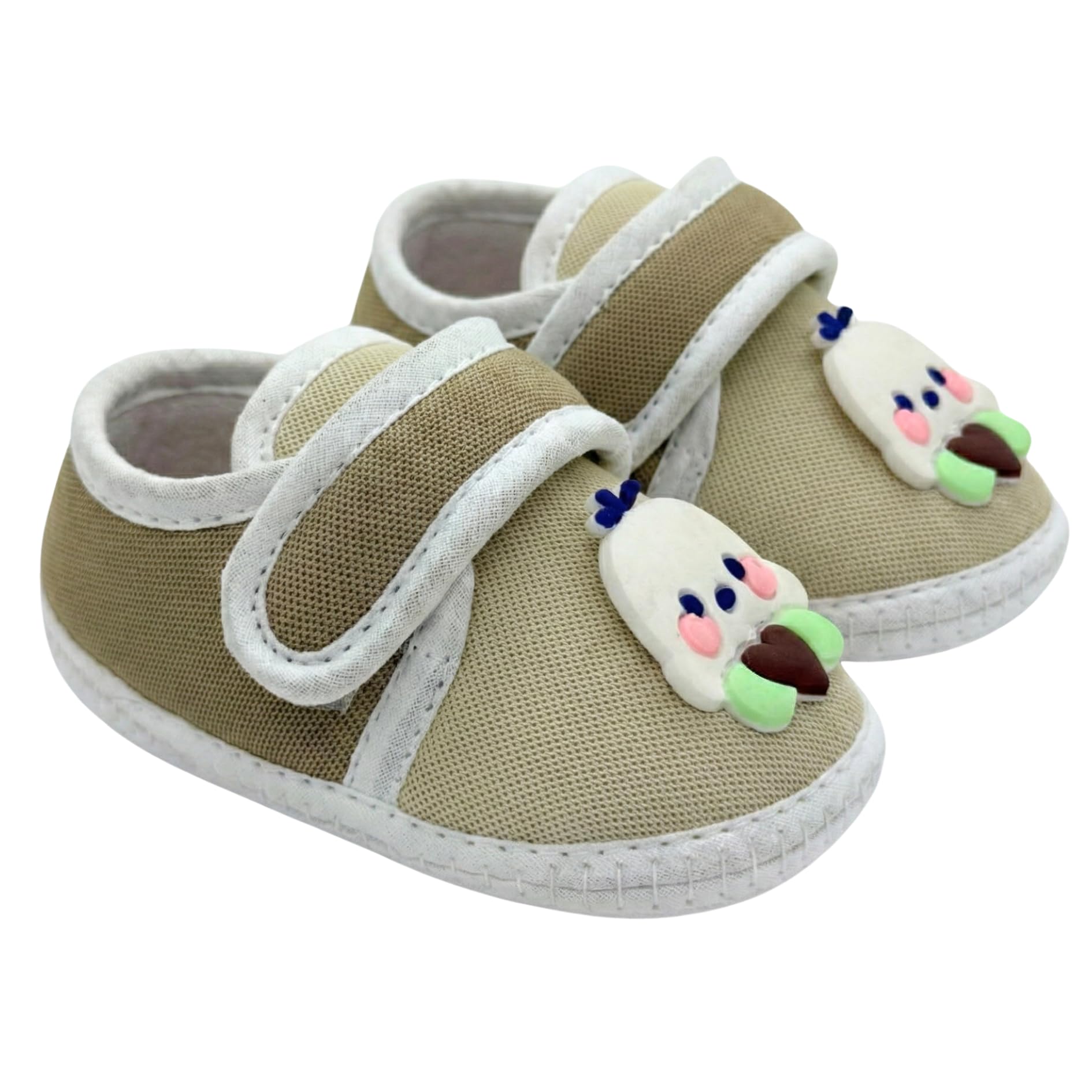 First Walker Shoes for Babies 6-12 Months | Soft Cotton Booties with Anti-Slip Sole | Lightweight, Breathable & Flexible with Adjustable Velcro Strap | Casual Shoes for Baby Boys & Baby Girls-image-30