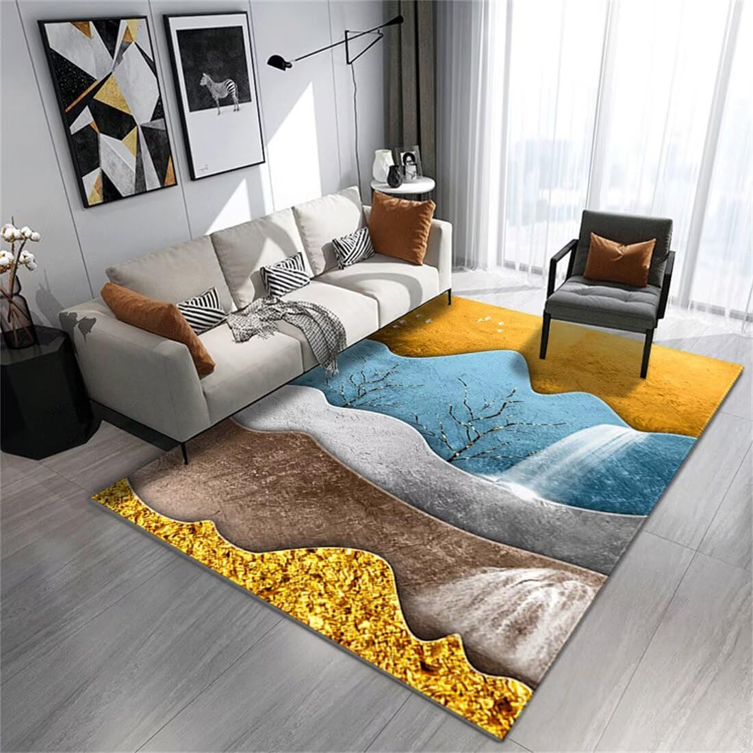 Tapis anti-acariens 90x200cm moderne et élégant pour salon