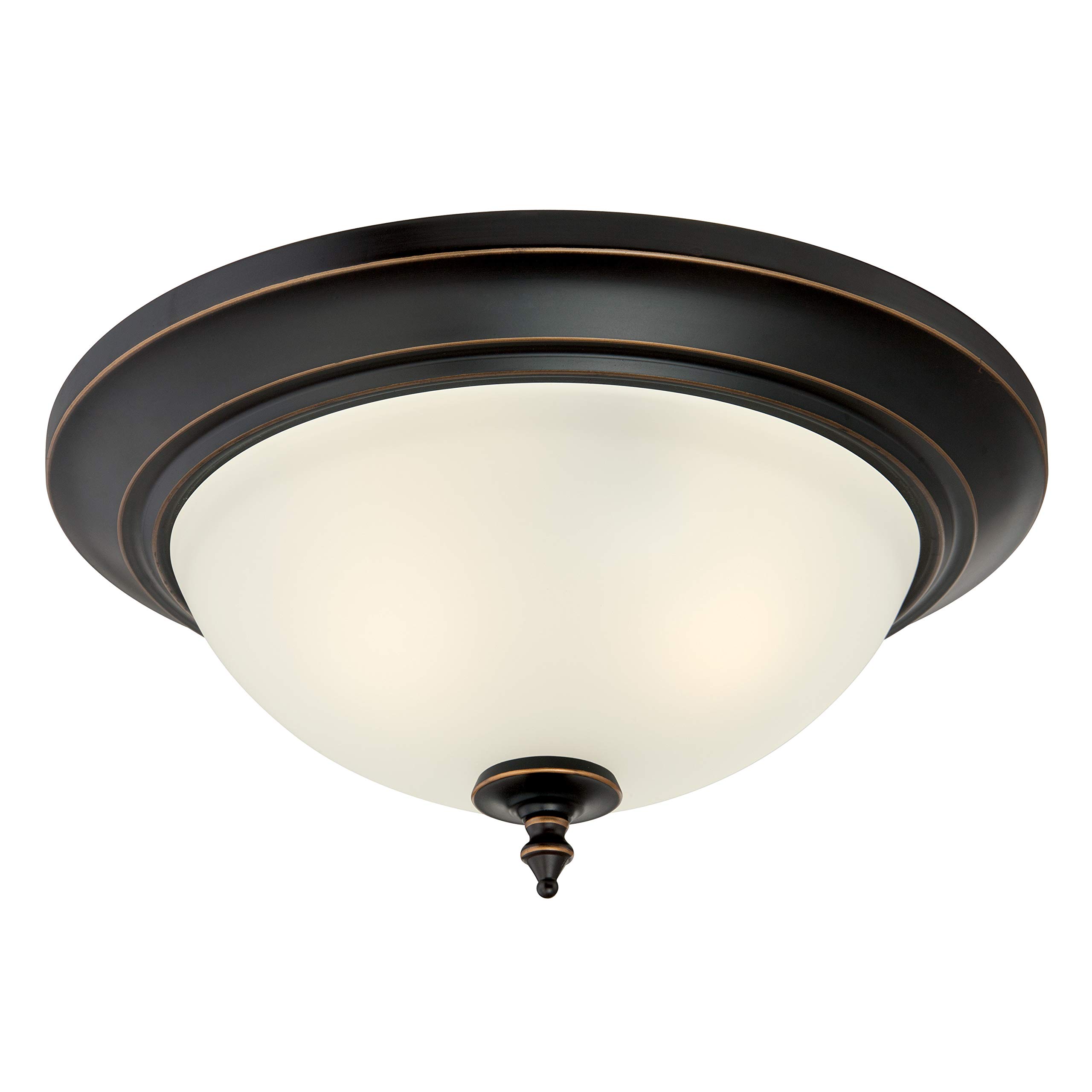 63312 Apparecchiatura da soffitto per montaggio rasente da interno, 33 cm, finitura di nichel spazzolato con vetro smerigliato e trasparente