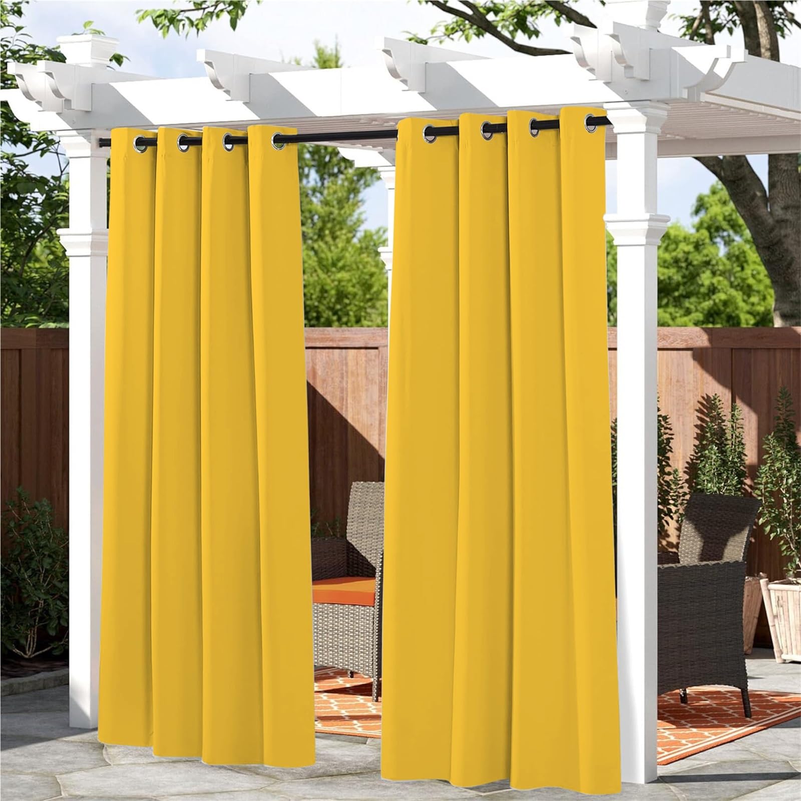 Panneaux d'intimité extérieur jaunes 132x274 cm pour pergola