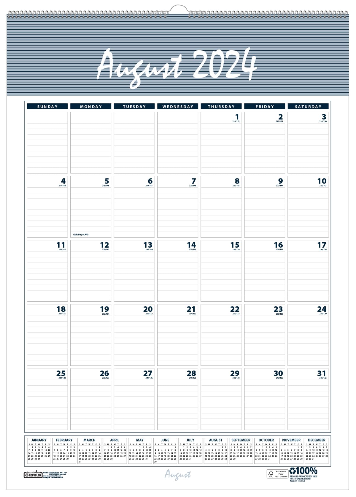 Photo 1 of House of Doolittle 2024-2025 Monthly Wall Calendar, Academic, Bar Harbor, 22 x 31.25 Inches, August - July (HOD354-25)