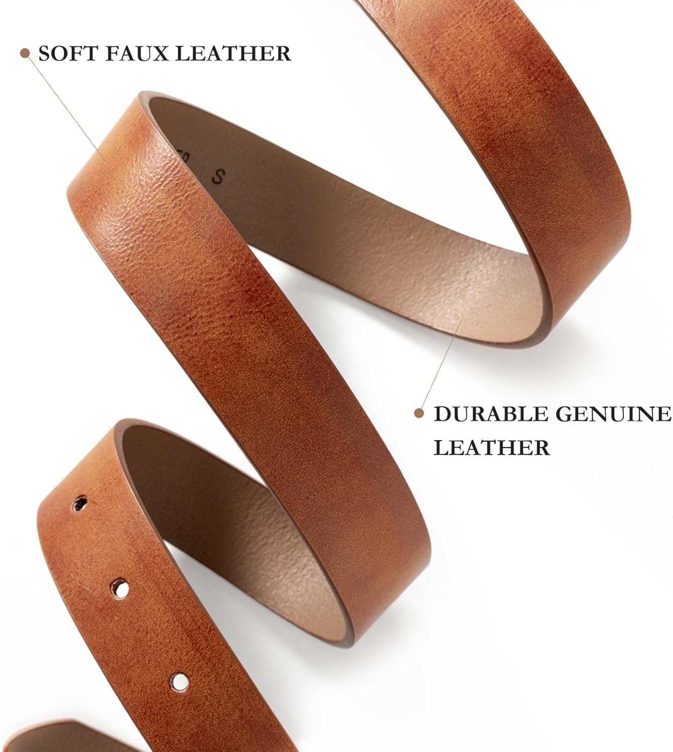Brown Belt for Women Fashion Womens Casual Belts Ladies Stylish Waist Belt with Vintage Buckle for Jeans Pants - Image 5