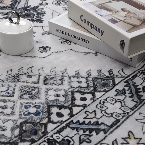 Miniatura 6 de Alfombra lavable, alfombra vintage de estilo bohemio para dormitorio, sala de estar, alfombra de pasillo antideslizante para entrada, alfombra persa