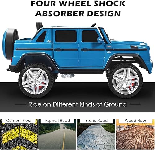 Miniatura 6 de DORTALA Vehículo eléctrico con licencia Mercedes-Benz Maybach G650, 12 V, batería de juguete para niños y niñas de 3 a 8 años, control remoto, luces