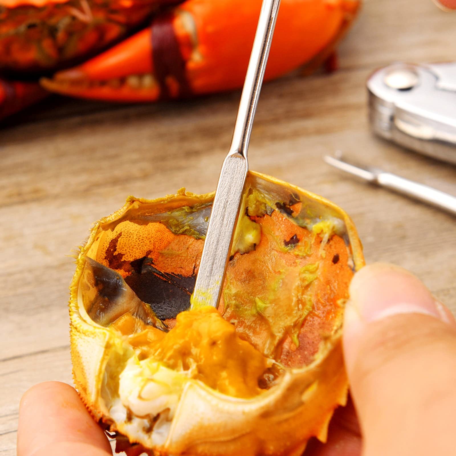 Herramientas De Mariscos El Juego Multifuncional De Langosta De Langosta Y Cangrejo De Cangrejos De Cangrejo Y Zorro De Cangrejo Incluye 2 Galletas De