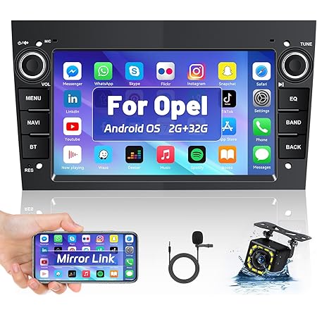 1+32G] CAMECHO Android 13 Car Radio for Opel Corsa D Astra H Zafira B Meriva Vivaro,7 Inch HD Touch Screen Built-in Radio Bluetooth/WiFi/GPS/USB/FM/RDS/Mirror Link/Steering Wheel Control-Black2
