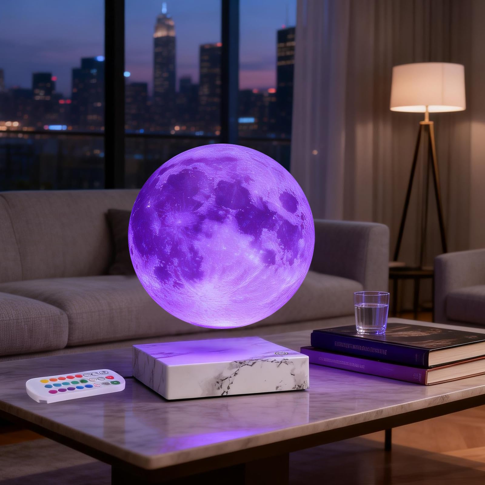 Schwebende Mondlampe ， Magnetische Levitationskugellampe 16 Farben & 4 Modi drehendes & schwebendes Mondlicht, dekoratives Nachtlicht für Kinderzimmer Dekoration