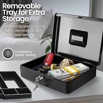 ARREGUI Cashier Clip C9244H-EUR Caja Caudales Con Llave, Caja De Seguridad Acero Con Bandeja Para Monedas Y Clips Billetes | Leroy Merlin