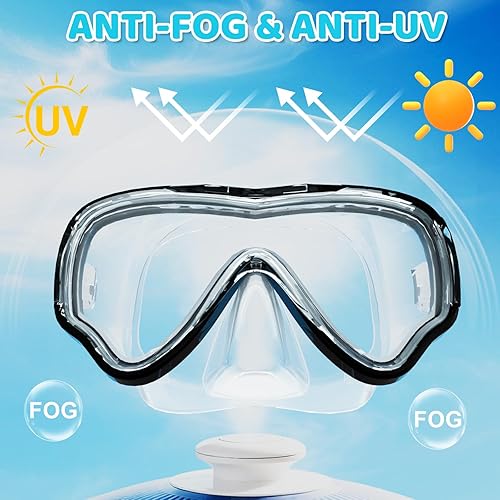 Miniatura 2 de Gafas de natación para niños con cubierta para la nariz, máscara de buceo de esnórquel, antivaho, anti-UV, equipo de esnórquel, gafas de natación
