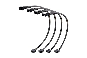 Cable Matters 4-Pack, PWM 4 Pin Fan Extension Cable - 12 inches