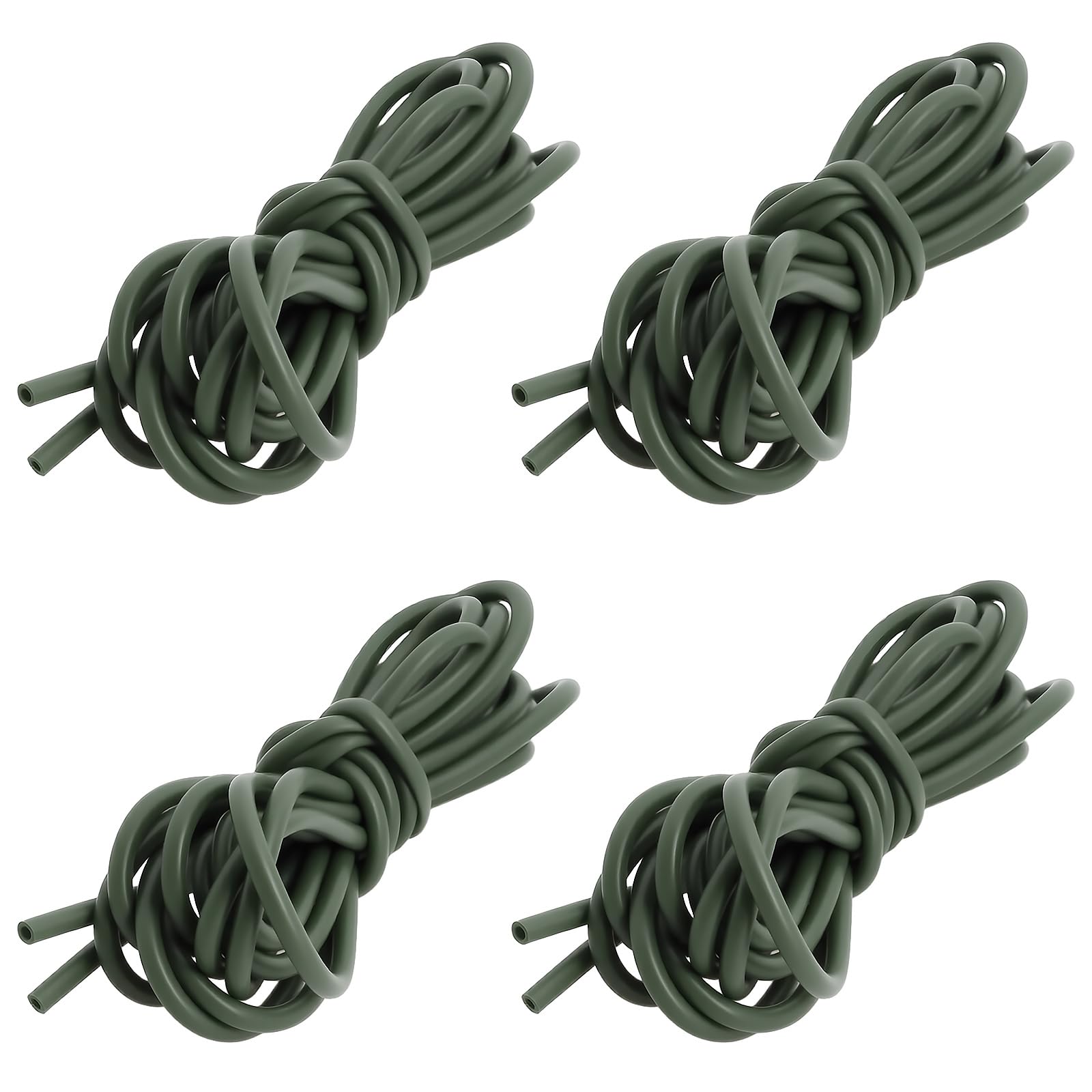 SG Store 4Pcs 0.8mm Carp Fishing Silicone Tube 1.5m for Fish Hooks Fishing Tackle Green