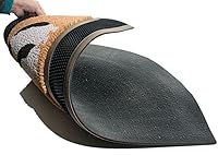 Vista 4 de Imports Decor Penguins - Felpudo medio redondo de goma con parte trasera de fibra de coco, 18 x 30 x 1 pulgada