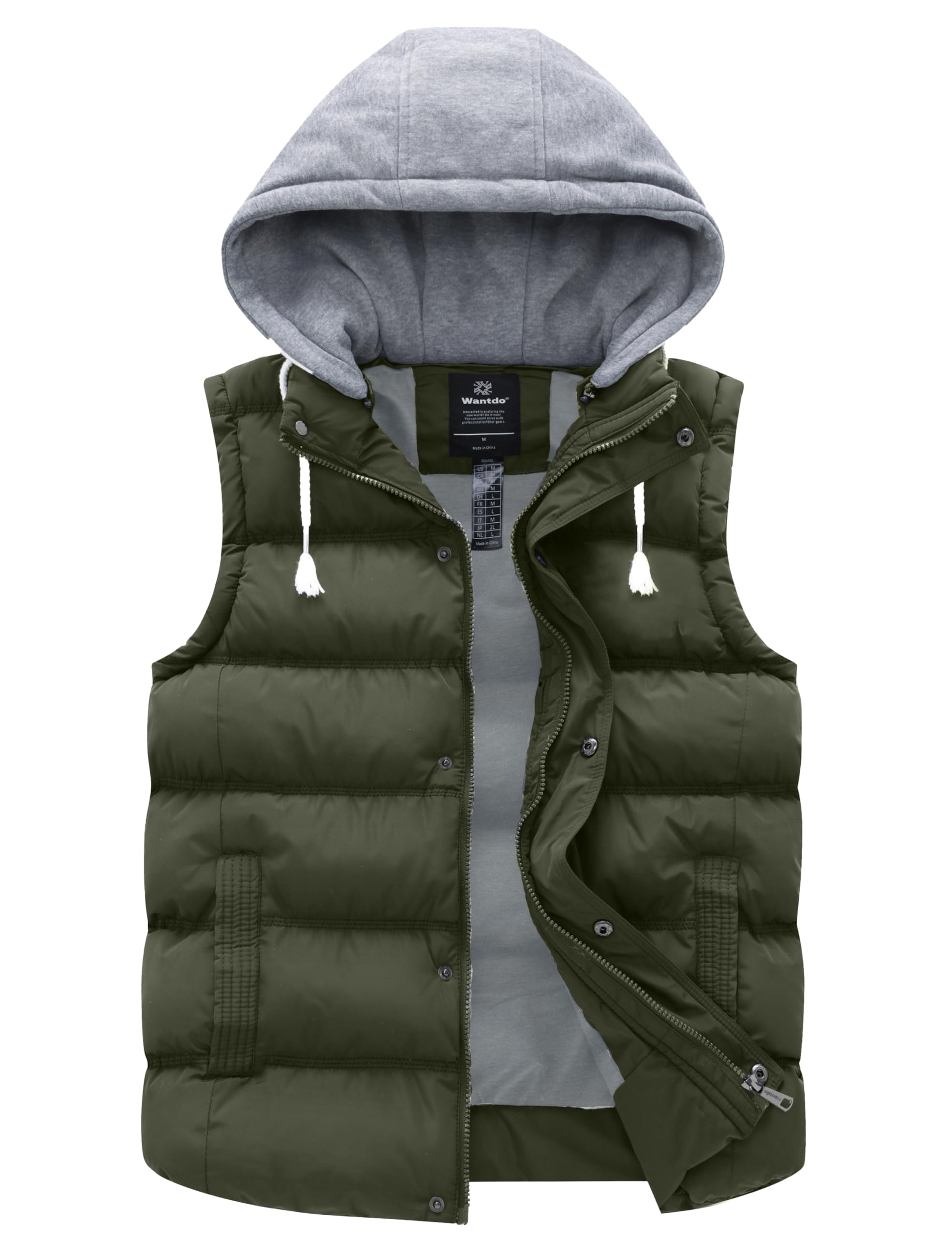 Wantdo Chaleco Acolchado para Hombre Chaleco Cálido de Invierno Chaqueta sin Mangas al Aire Libre Hombres