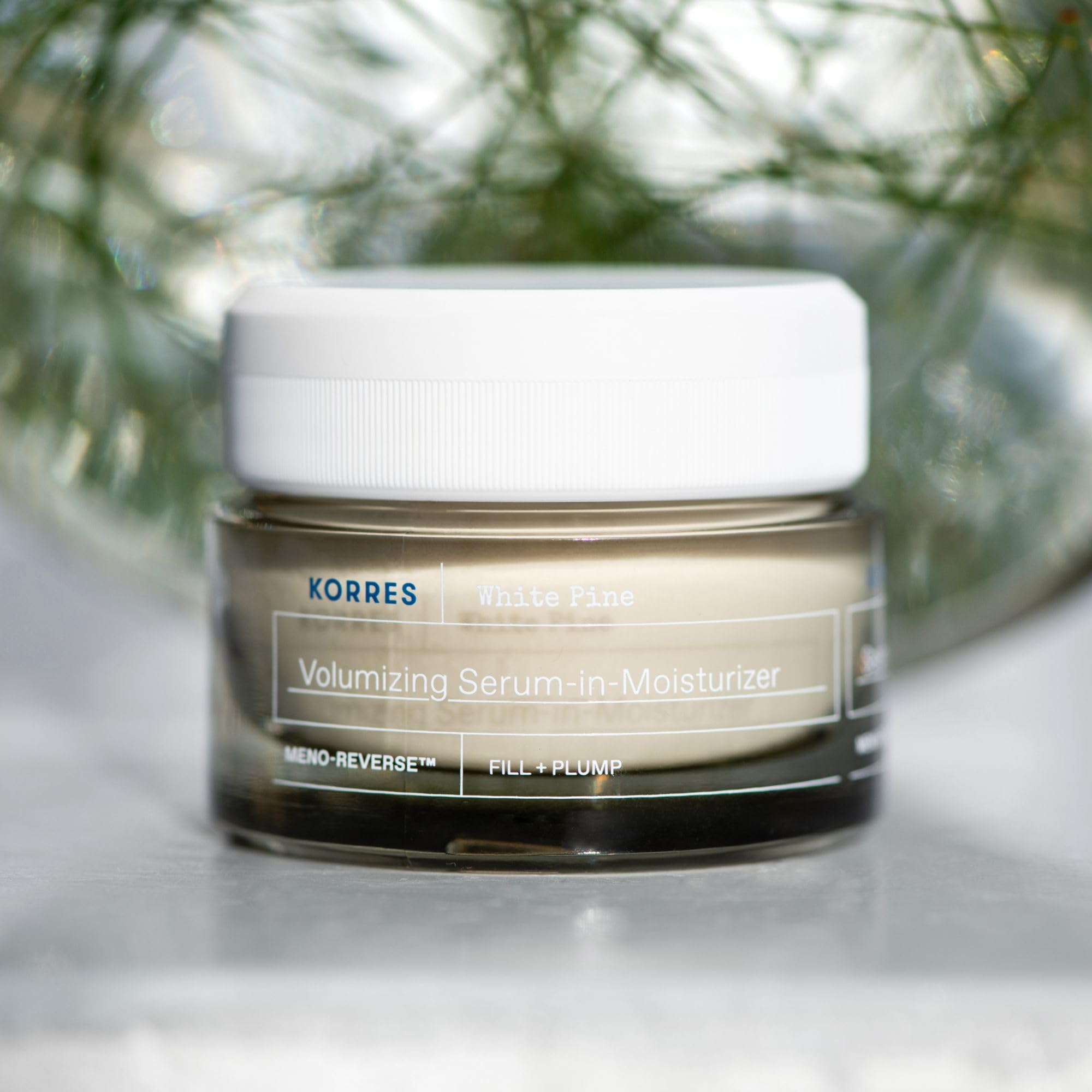 KORRES White Pine Meno-Reverse - Expert Duo, Anti-Aging Vorteilsset aus Serum-in-Creme 40ml und Konzentrat 15ml für aufgepolsterte und gestraffte Haut nach den Wechseljahren, vegan