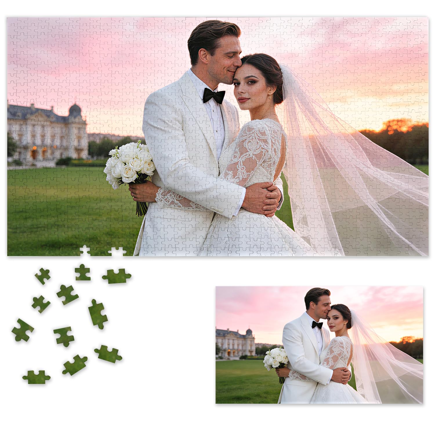 Personalised Jigsaw Puzzles for Adults 1000/500/300/200/70/35 Pieces,Custom Wooden Puzzle Frameless,Pet Portrait,Landscape Image Ideas Gifts for Family,Friend,Birthday,Valentine's Day(1000 PCS)