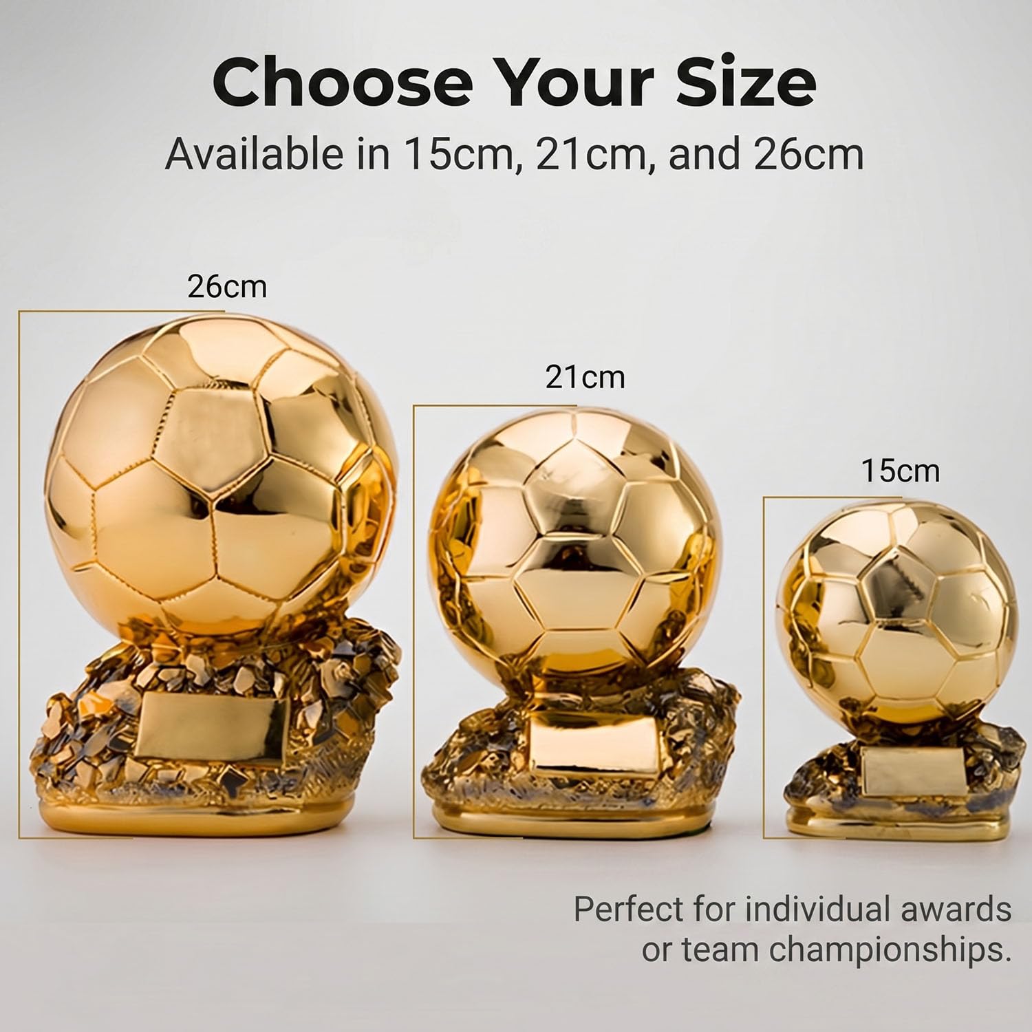Replica Trofeo Gol Dorato, Premio Miglior Giocatore e Trofeo MVP per Tifosi di Calcio, Souvenir Regalo da Collezione in Resina