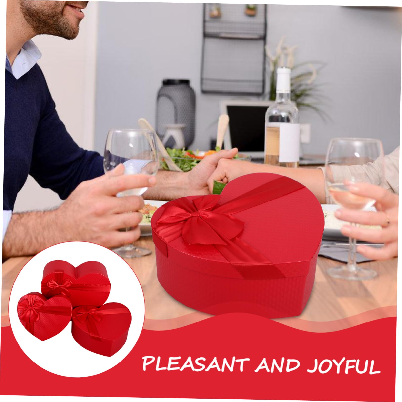 Healvian 3stücke Teiliges Herzförmiges Geschenkbox Valentinstag Geburtstage Und Besondere Anlässe Für Schmuck Aufbewahrung Und Tischdekoration
