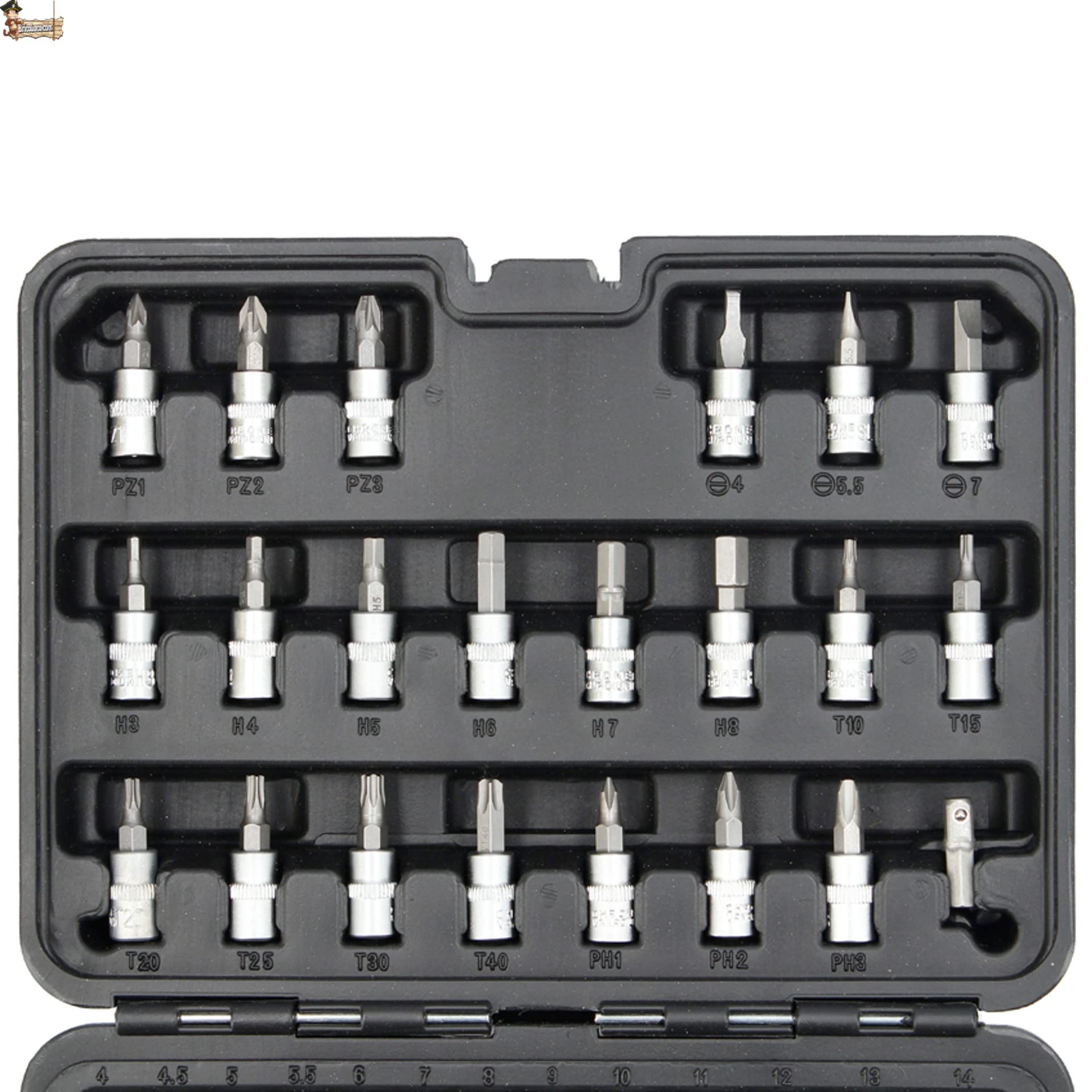 BricoLoco.com Zestaw kluczy do kubków grzechotkowych 1/4" Mechaniczne narzędzie warsztatowe DIY Zestaw 46 sztuk