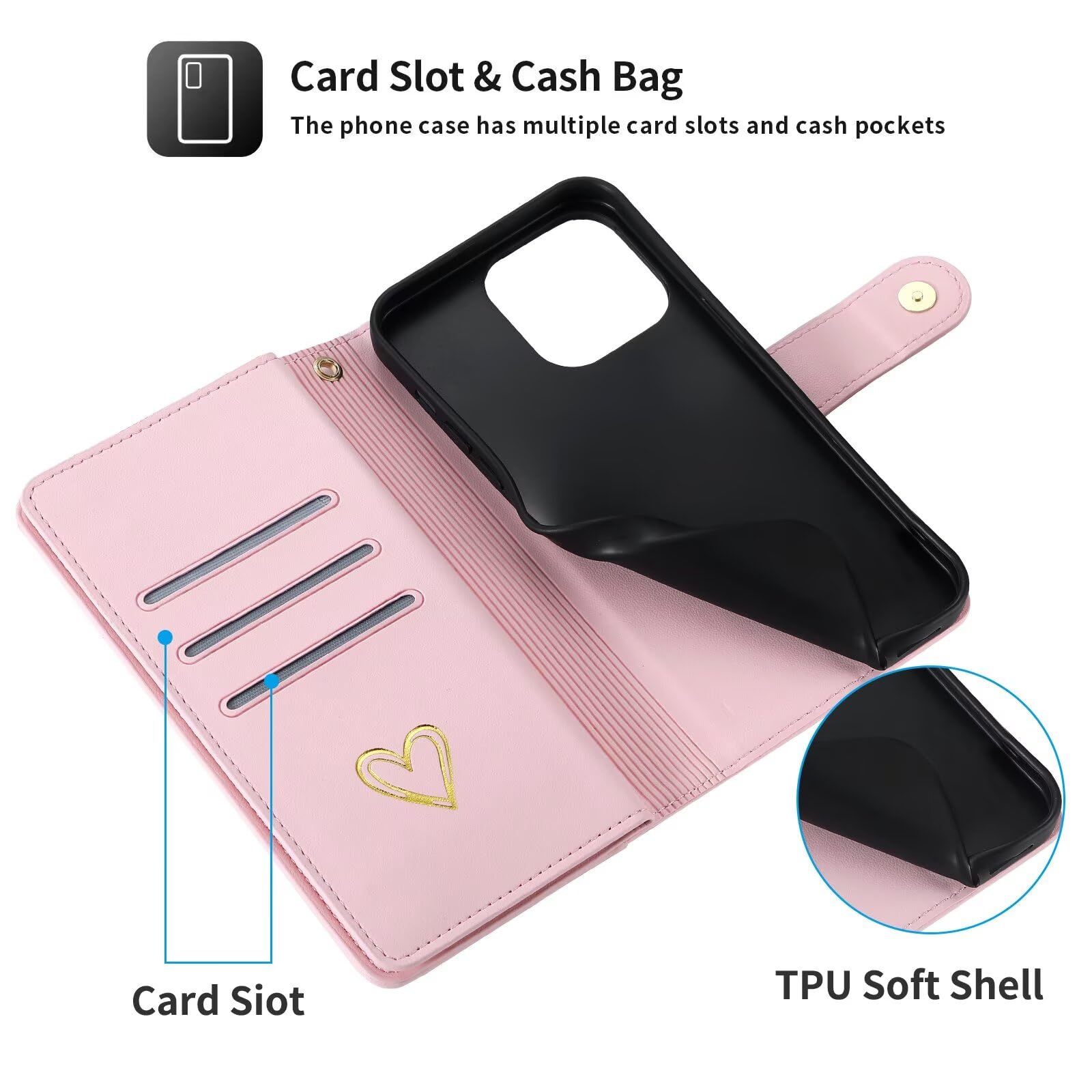 OKZone Cover per Oppo Reno 6 Pro 5G, Custodia Flip Pelle Portafoglio Magnetica Libro [Slot Schede], Silicone TPU Bumper Wallet Supporto Cover, Antiurto [Kickstand] (Rosso