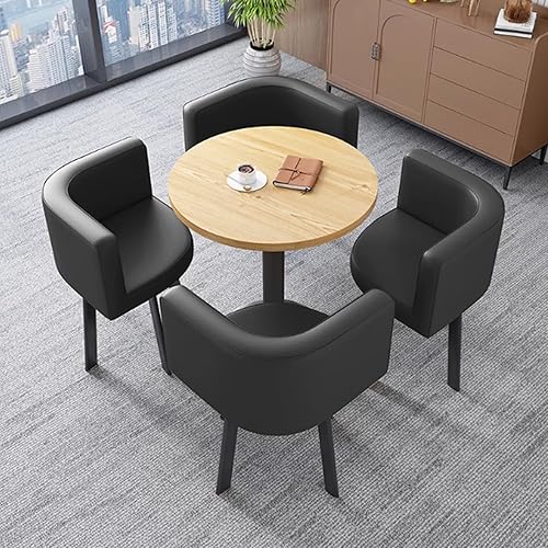Miniatura 13 de YVYKFZD Office Reception Room Club Table, Simple Coffee Kitchen Dining Table Set, Round Conference Table, Small Conference Room Tables and Chairs