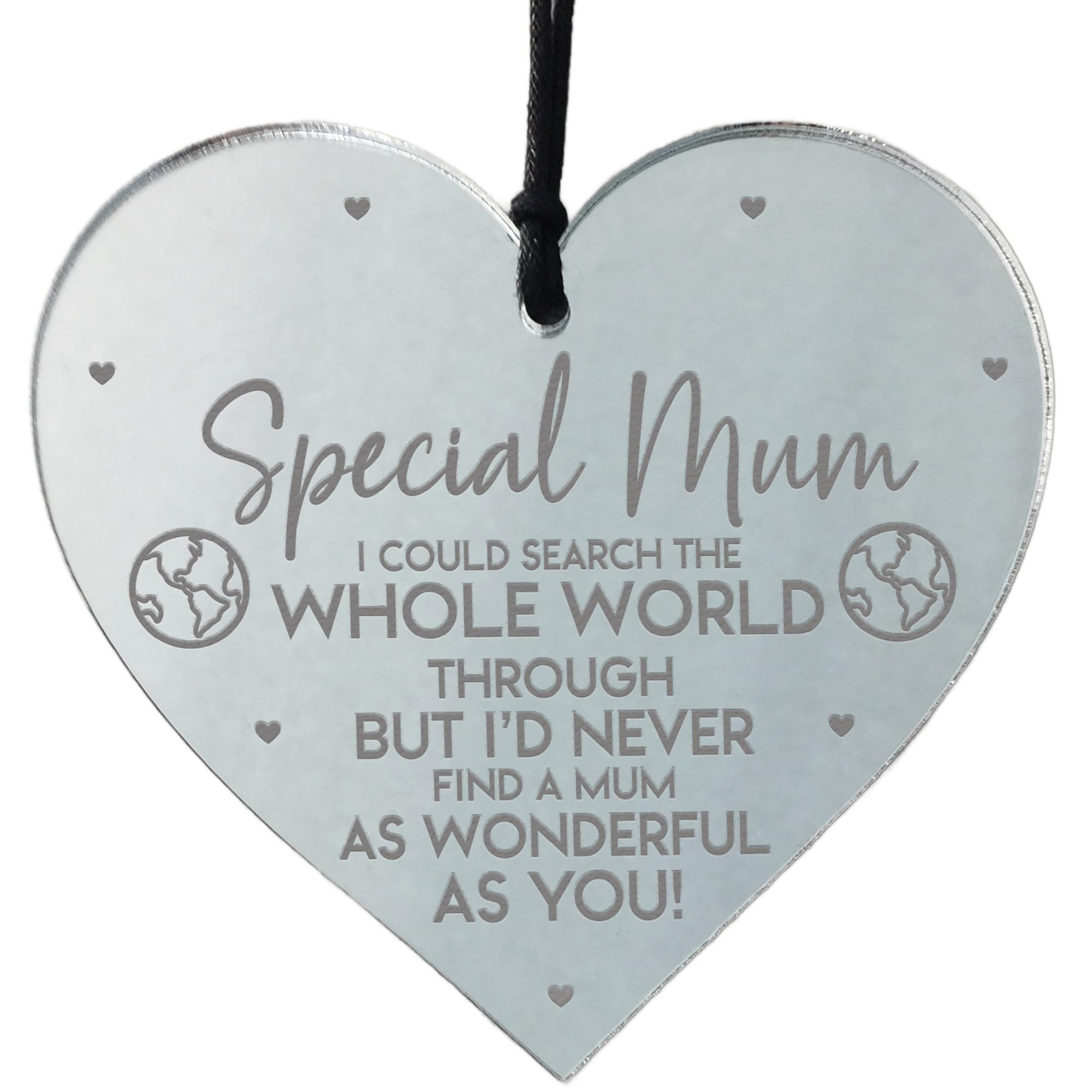 Special Mum Mothers Day Birthday Hanging Engraved Heart Gift for Mum Thank You