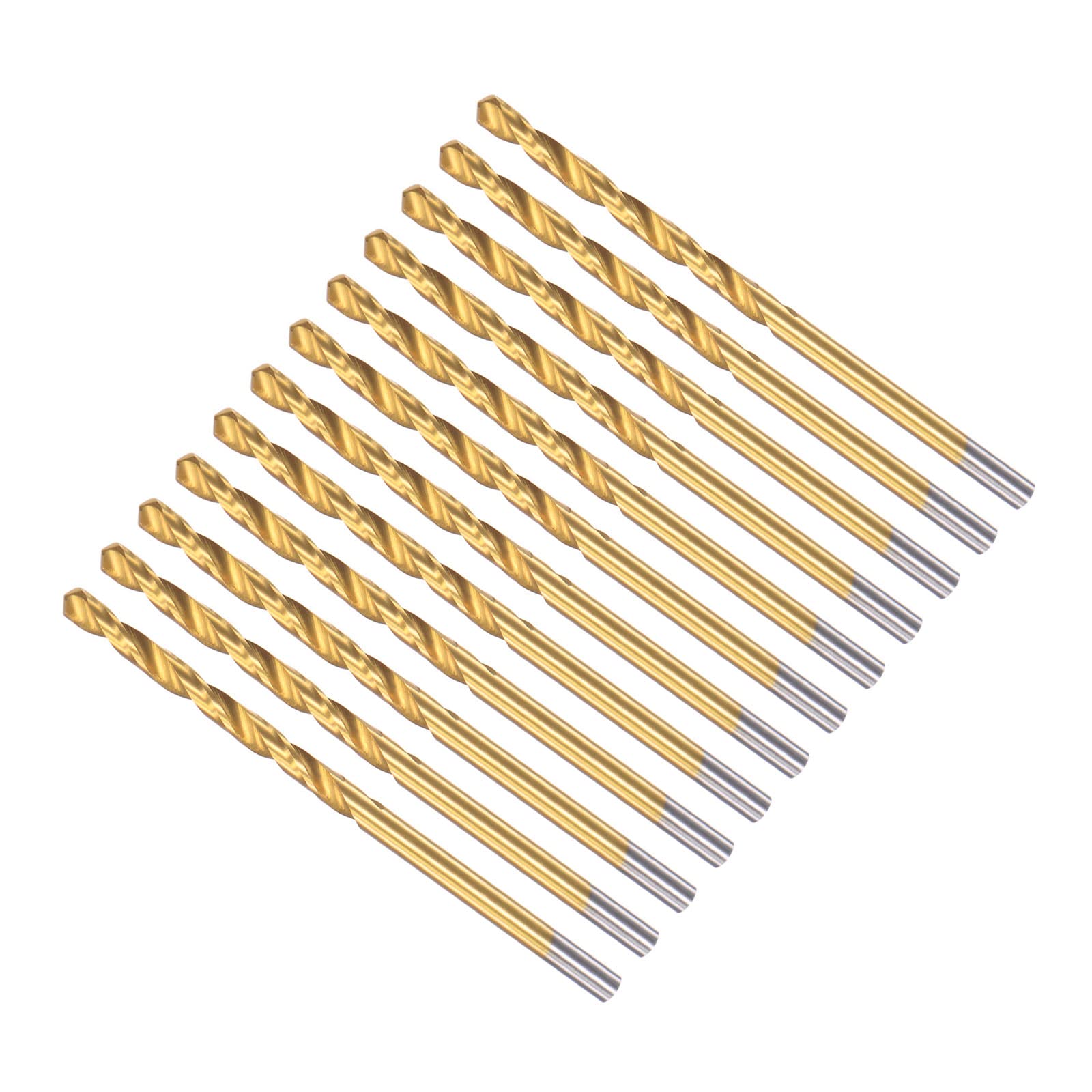 CoCud Twist Drill Bits, 2.8mm Drilling Diameter, Titanium Coated High Speed Steel 6542 Straight Round Shank