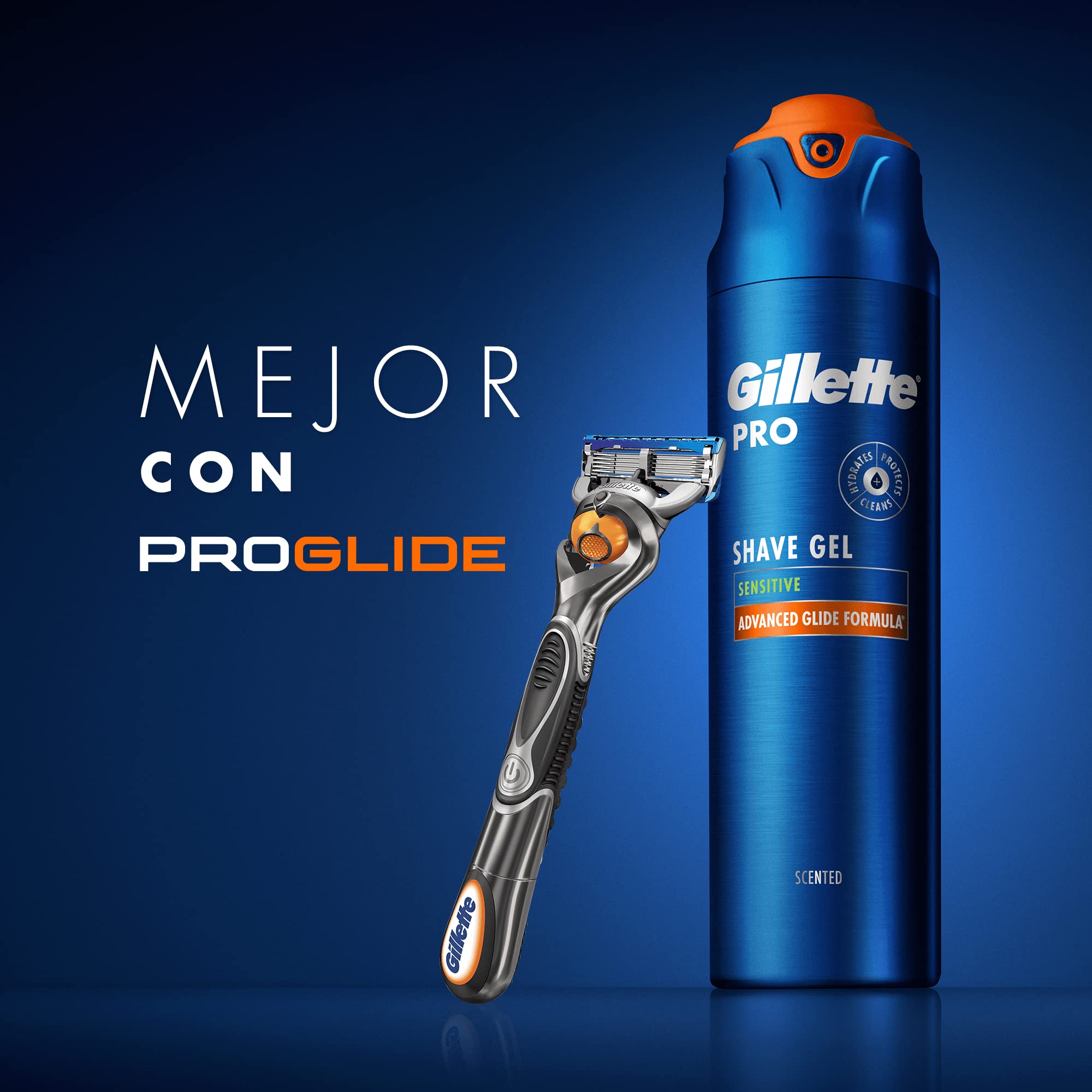 Gillette Pro Rasiergel für Herren für empfindliche Haut, Packung mit 6 x 200 ml, spendet Feuchtigkeit und beruhigt die Haut