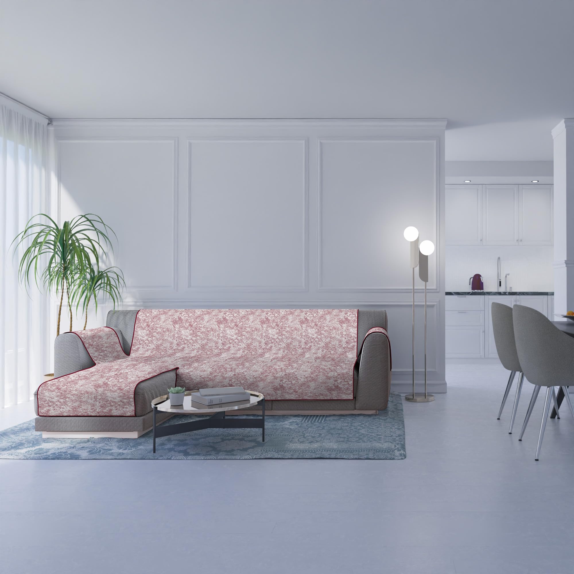 Housse de canapé antidérapante bordeaux 240 cm élégance italienne