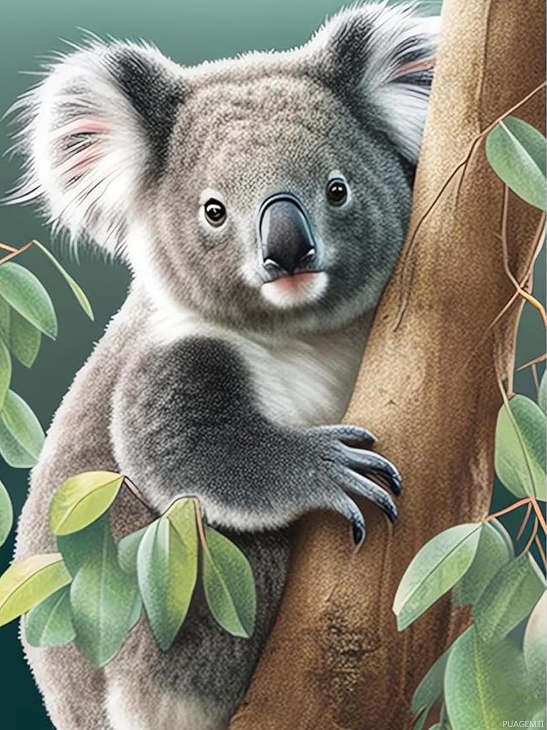 5D DIY Diamond Painting Kits for Adults, Tree Koala Diamond Painting Cute Animal Full Round Diamond Craftwork for Beginners Gem Art Painting Home Wall Decor Gift 12x16 Inch