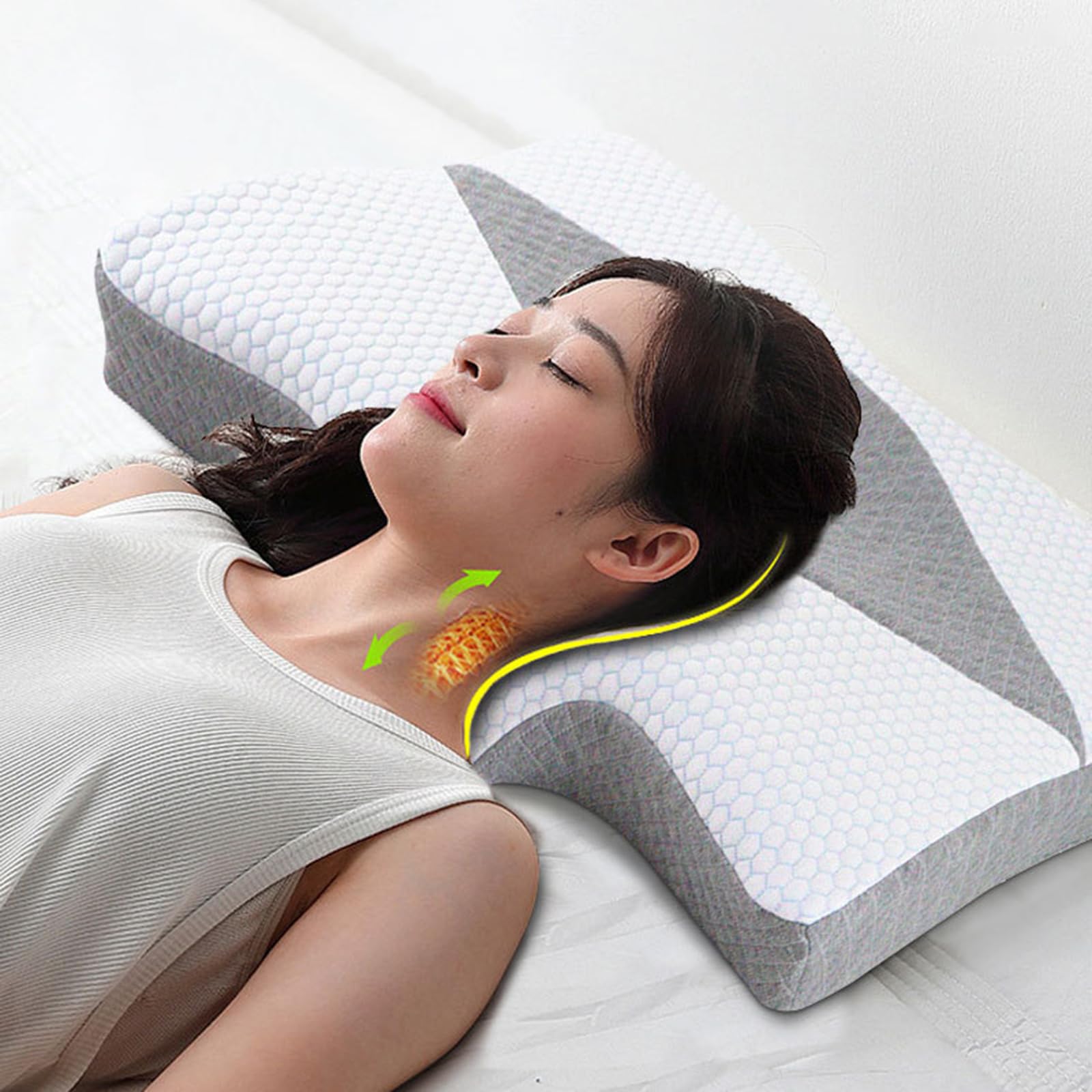 Amazon｜枕 安眠 肩がラク 低反発 まくら 凹型の中空設計 頭が安定し