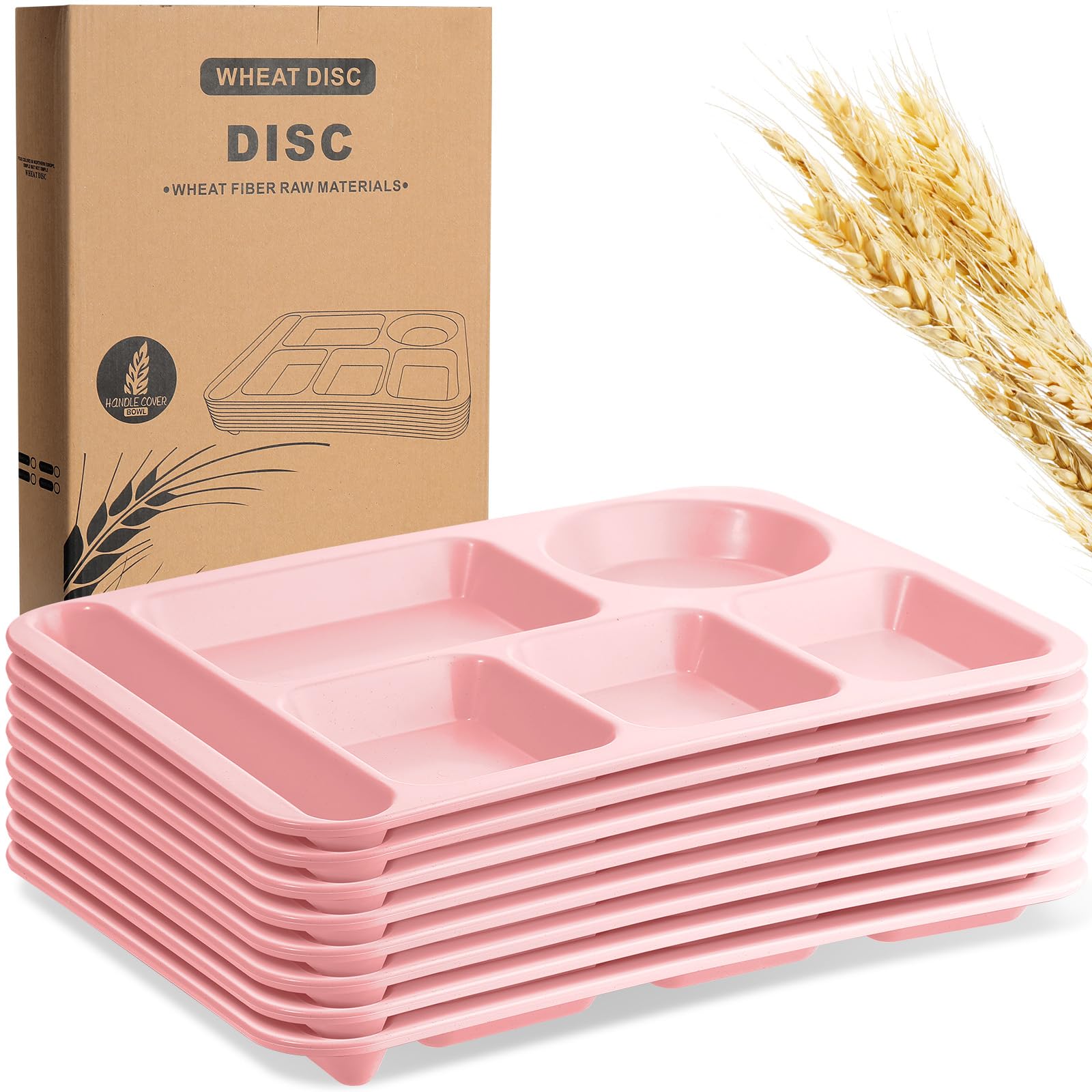 Amazon.com: Pinkunn 8 Pcs Large 14 Inch Unbreakable Divided Plates