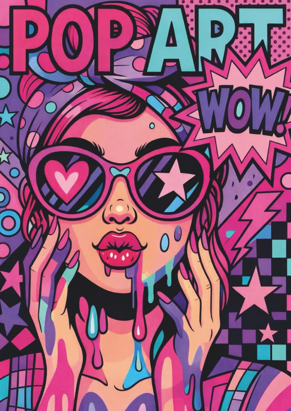 Pop Art: Malbuch, A4-Seiten, einseitig bedruckt