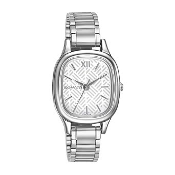 Sonata Analog White Dial Womens Watch-8060SM04