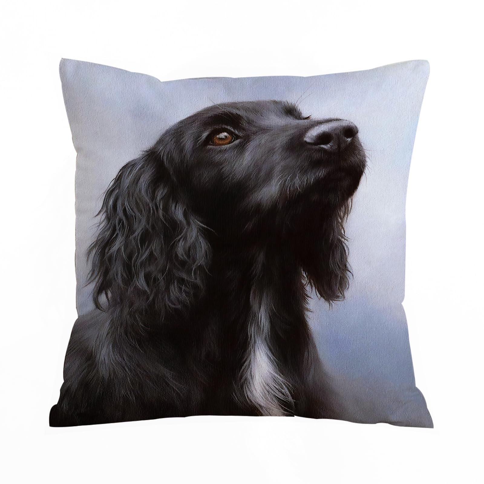 Errtu Cocker Spaniel Dog Portrait Painting Animal - A3 Throw Pillow Case Pillowcase Square Printed Cushion Cover For Living Room Sofa Couch Bed Car,Cocker Spaniel Dog Portrait Painting Animal Artist Canine Mammal Domestic Pet,20X20 In