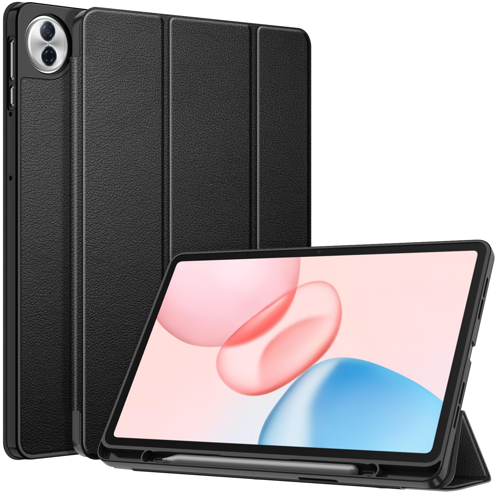 Fintie Etui na tablet Honor Pad 10/Pad 20 12,1 cala 2025 z uchwytem na długopis - ultracienkie, miękkie etui ochronne z TPU z funkcją automatycznego wygaszenia/wybudzenia, czarne