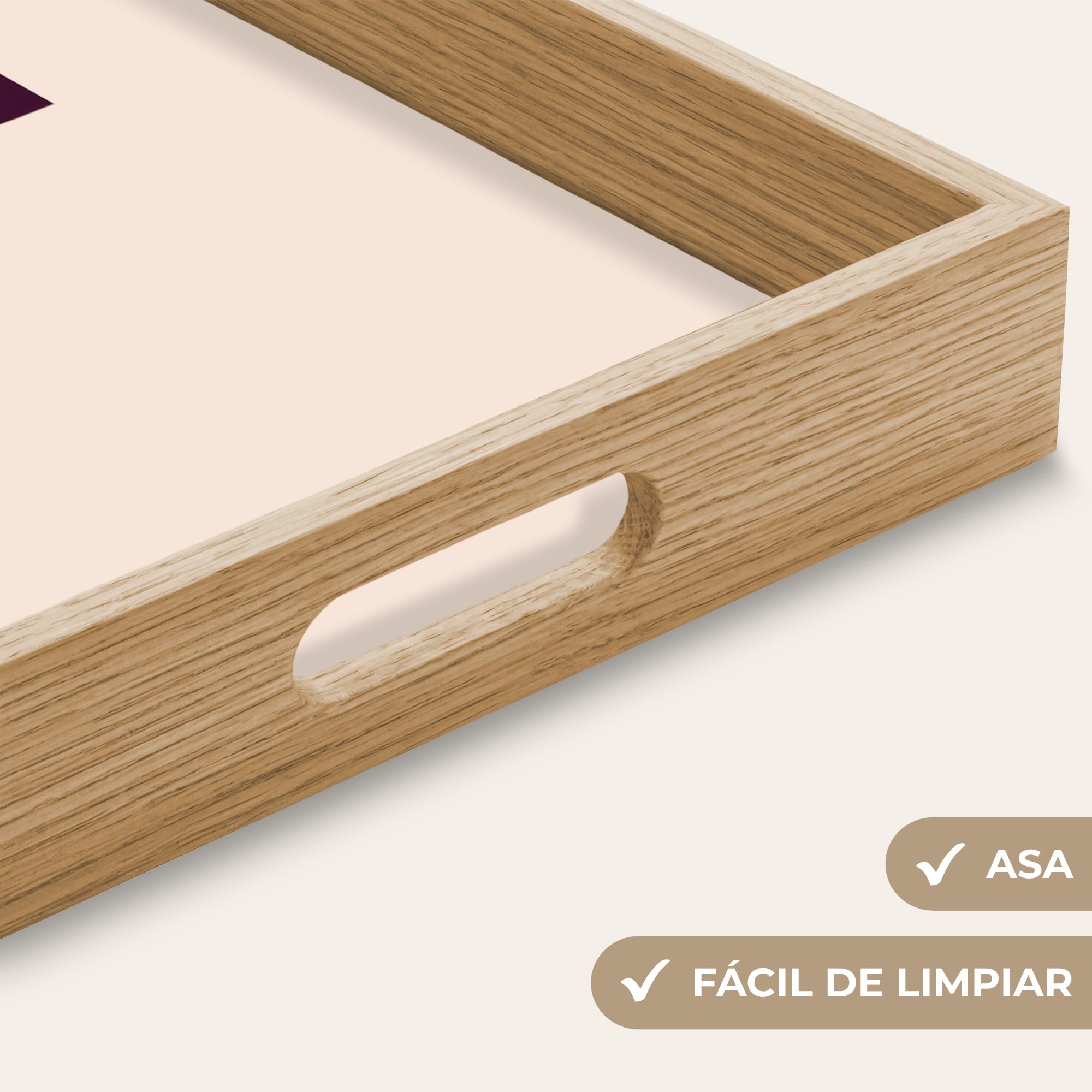 Bandeja De Madera Bandejas para Servir Comida Desayuno Decorativas