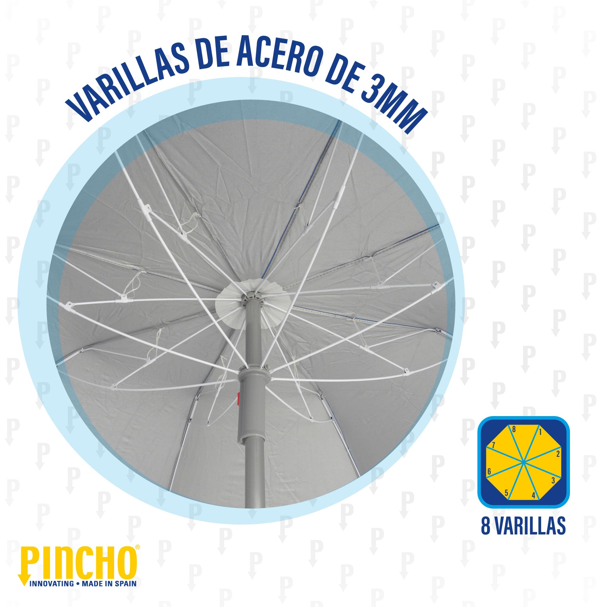 Pincho Sombrilla Playa Mochila Plegable 180CM UV50+, Ultraligera 1,5kg, Ideal para Moto, Bicicleta y Camping, Parasol Resistente al Viento con Varillas de Acero y Bolsa de Transporte