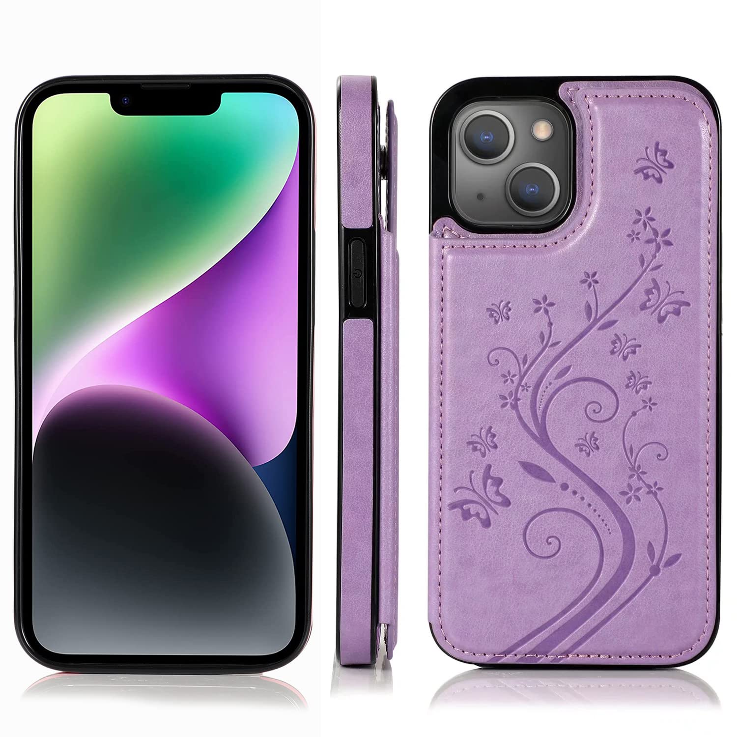 Asuwish Funda De Teléfono Para IPhone 13 Pro De 6.1 Pulgadas Con Protector De Pantalla De Vidrio Templado, Correa De Muñeca, Anillo De Bloqueo RFID, Tarjetero Para Celular IPhone13Pro 5G I