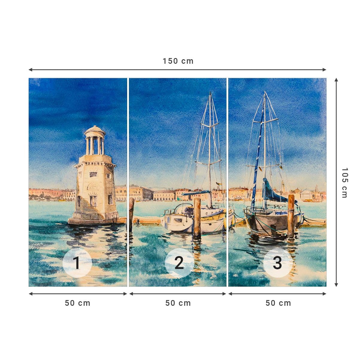 ARTTOR Carta da Parati Vinile in TNT 150x105 cm Marino Viaggi - 5315 - WF2 | Porta Paesaggio Lanterna Premium Sand Fotomurale Moderno Decorazione da Parete Murale da Parete Per Soggiorno ARTTOR