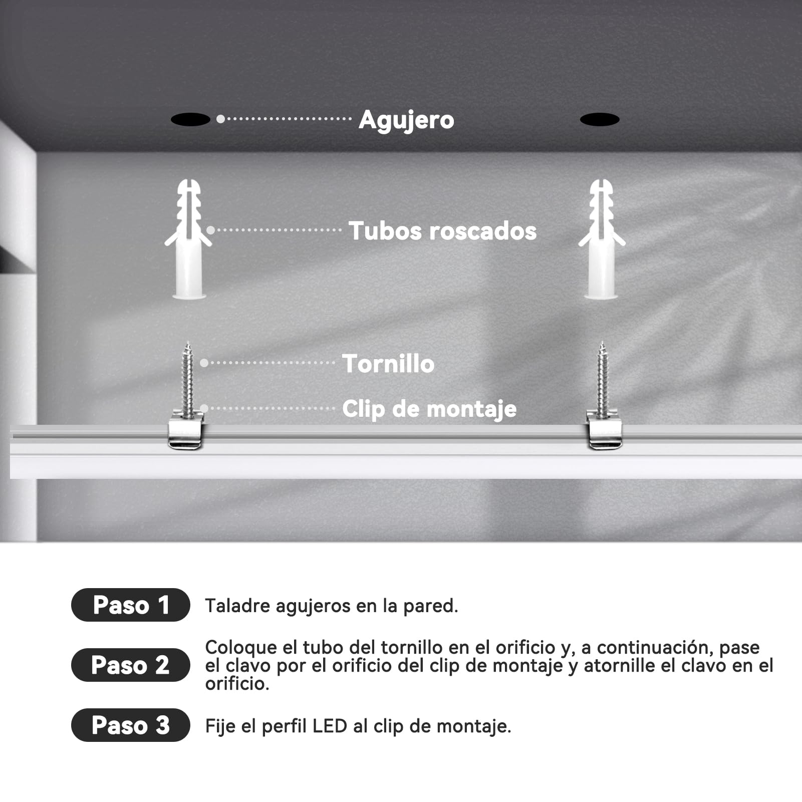 HOMMAND Perfil Aluminio Tira LED, 10 Pack 1m Perfil de Aluminio para LED Forma de U Altura añadida, Canal de aluminio LED, con Conector de Esquina, Adhesivo, Tapas finales, Clips de Montaje